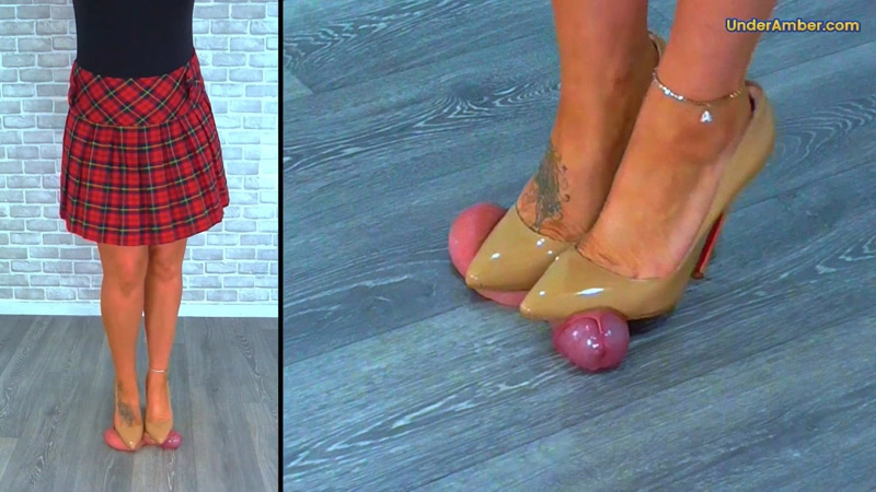 Under Amber – D42 Split Cam – Dancing On Your Cock & Balls In My Nude Louboutin Stilettos – CBT Trample Trampling Crushing Crush Ballbusting Shoe Foot Feet Heel Heels Stiletto Domination Fetish