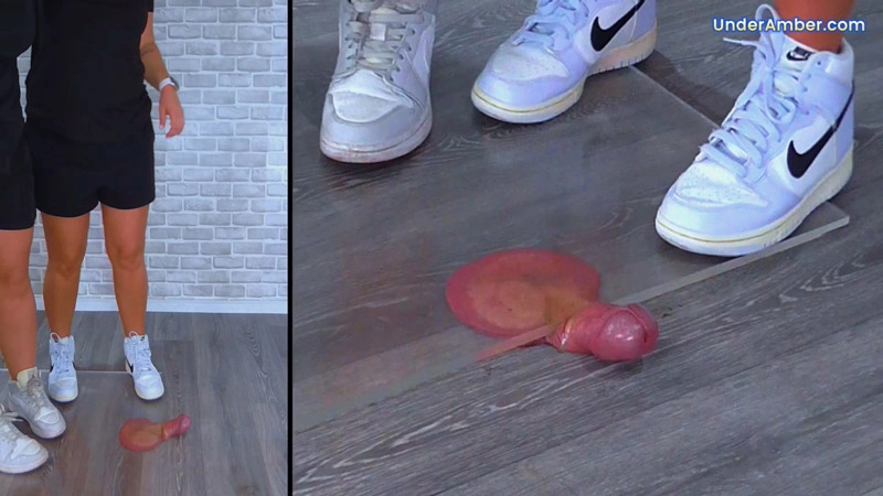 Under Amber – 201. Goddess Amber & Miss Lucy – Pressing Your Face, Cock & Balls Flat Under Plexiglass & Our Nike Jordans – Split Cam – Trample Trampling CBT Ballbusting Facebusting Crushing Crush Shoes Foot Feet Trainers Trainer Fetish