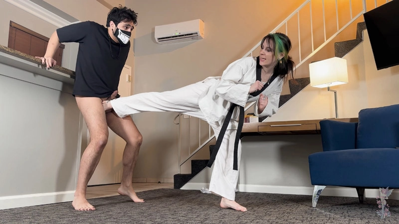 Ziva Fey – Brutal Black Belt Ball Busting