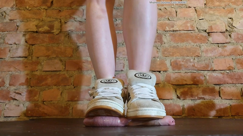Mistress Dolores Trampling and CBT – Adidas Printed onto Cock & Balls – Cum Crushed & Stomped out: Hard Trampling Sneakers Shoejob **CRUSH CAM version** Dolores trainers tennis campus ball trample heavy full weight testicle crush extreme CBT ballbusting cumshot busting femdom FJ footjob