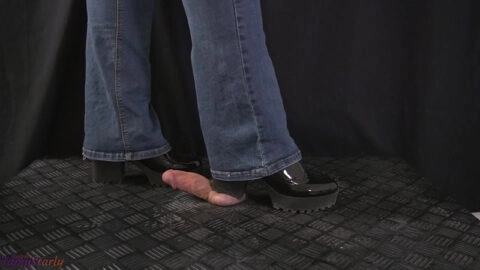 Dominated Again by Your Secretary in Black Ankle Boots – Cock Balls Crush Trample, Shoejob, CBT, Trampling, Bootjob, Stomping