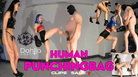 Dahlia Zozo & Mistress Iris Divina – Human Punching Bag – 2 GIRLS